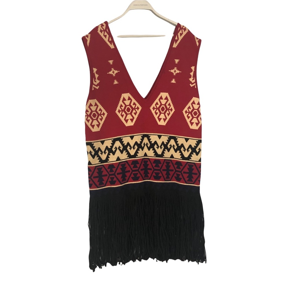 Wool Boho southwestern vest blouse Large